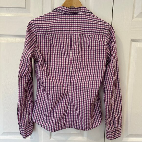 Frank and Eileen Purple Gingham Barry Long Sleeve Shirt  Small  100% Cotton - Picture 2 of 5